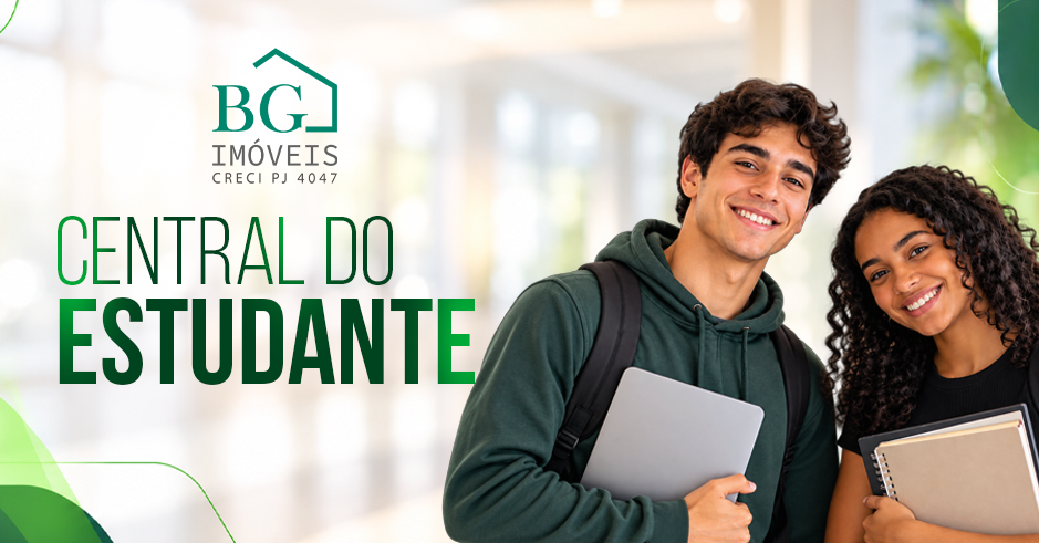 Central do Estudante BG Im&oacute;veis: estudantes com materiais de estudo